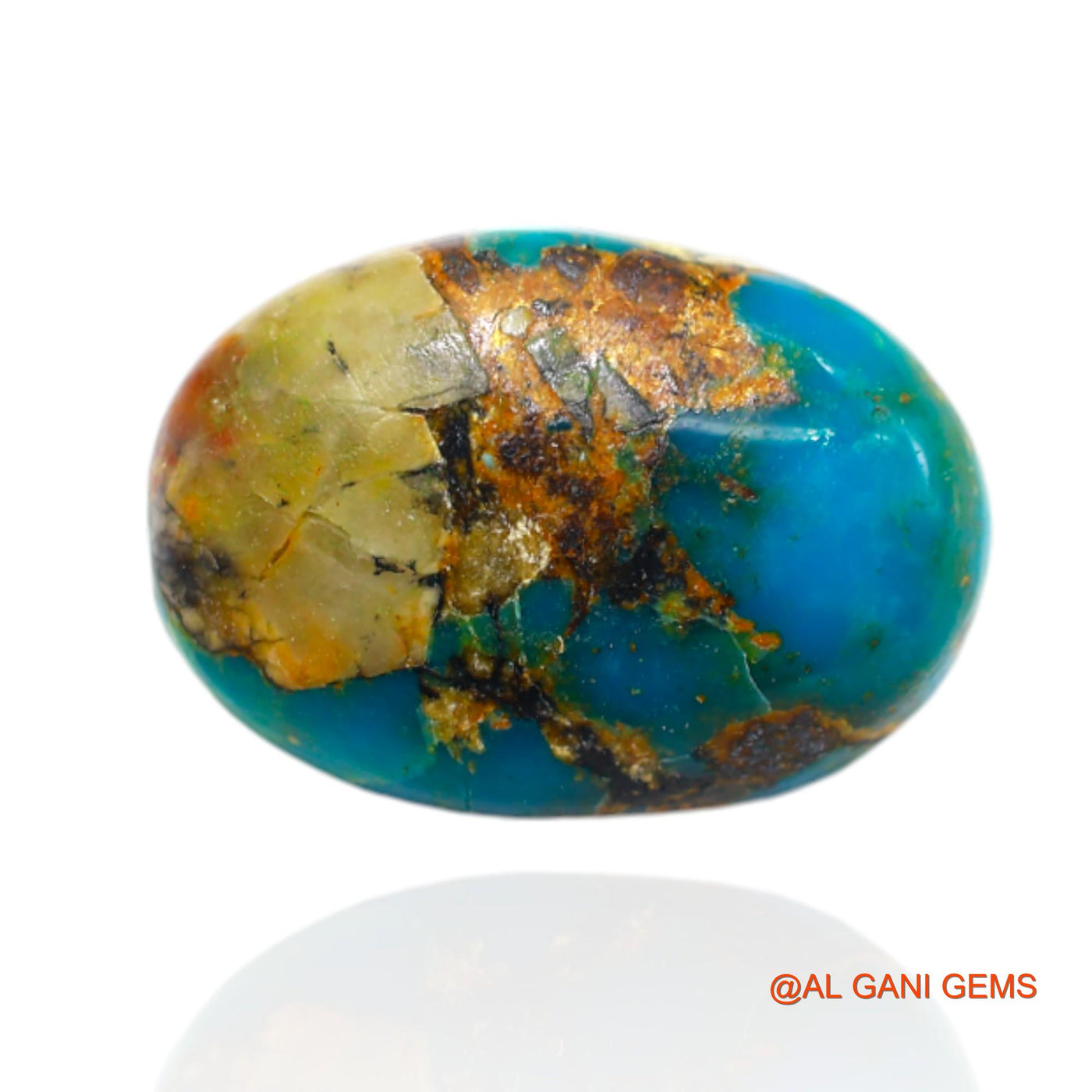 8.00 Cts Unheated Arizona Turquoise Loose Gemstone Oval Cabochon Natural 18x13x4 mm T-495