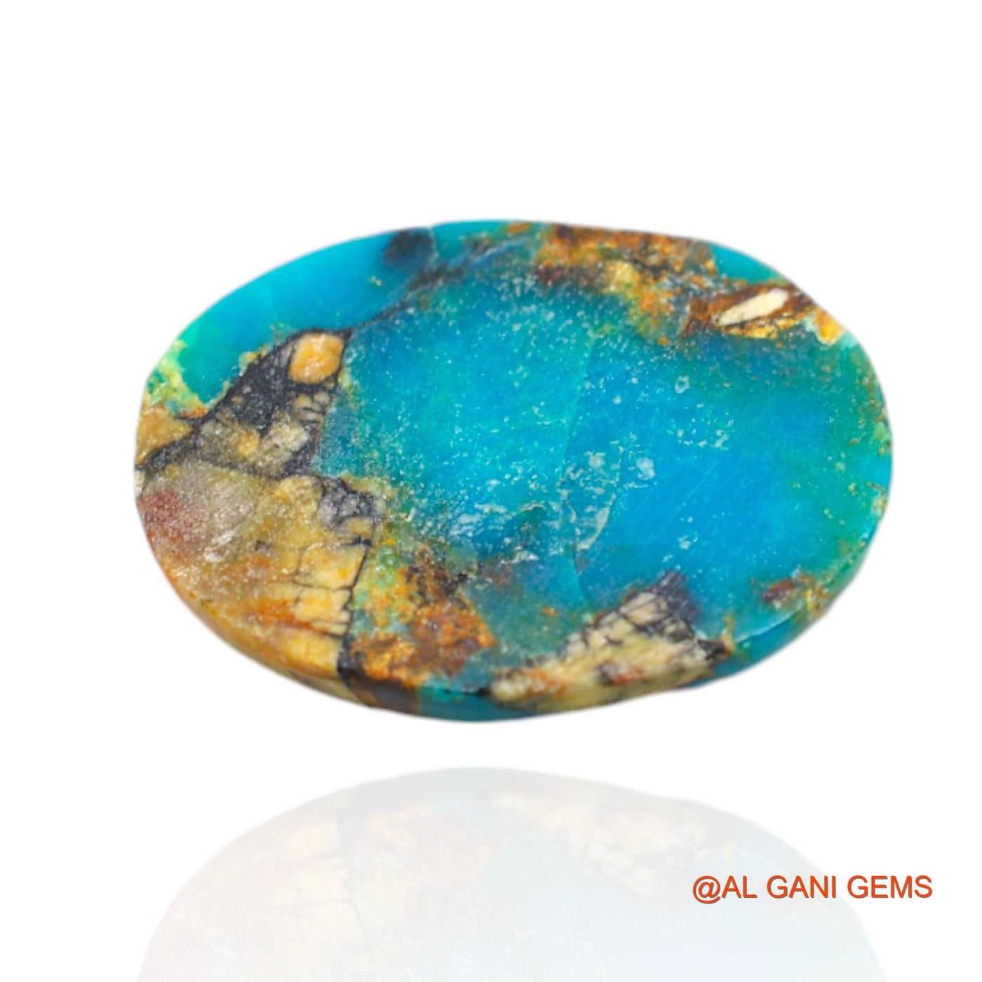 8.00 Cts Unheated Arizona Turquoise Loose Gemstone Oval Cabochon Natural 18x13x4 mm T-495