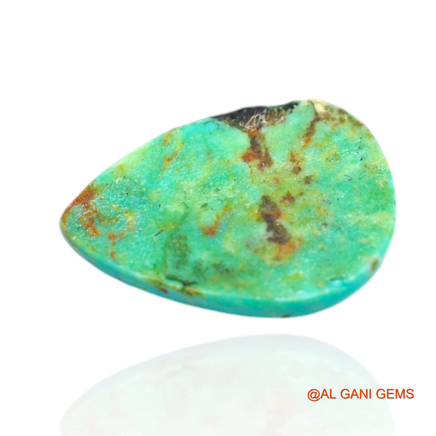 Natural Untreated Turquoise Loose Gemstone Pear Cabochon From Arizona 5.00 Cts 18x12x3 mm T-499