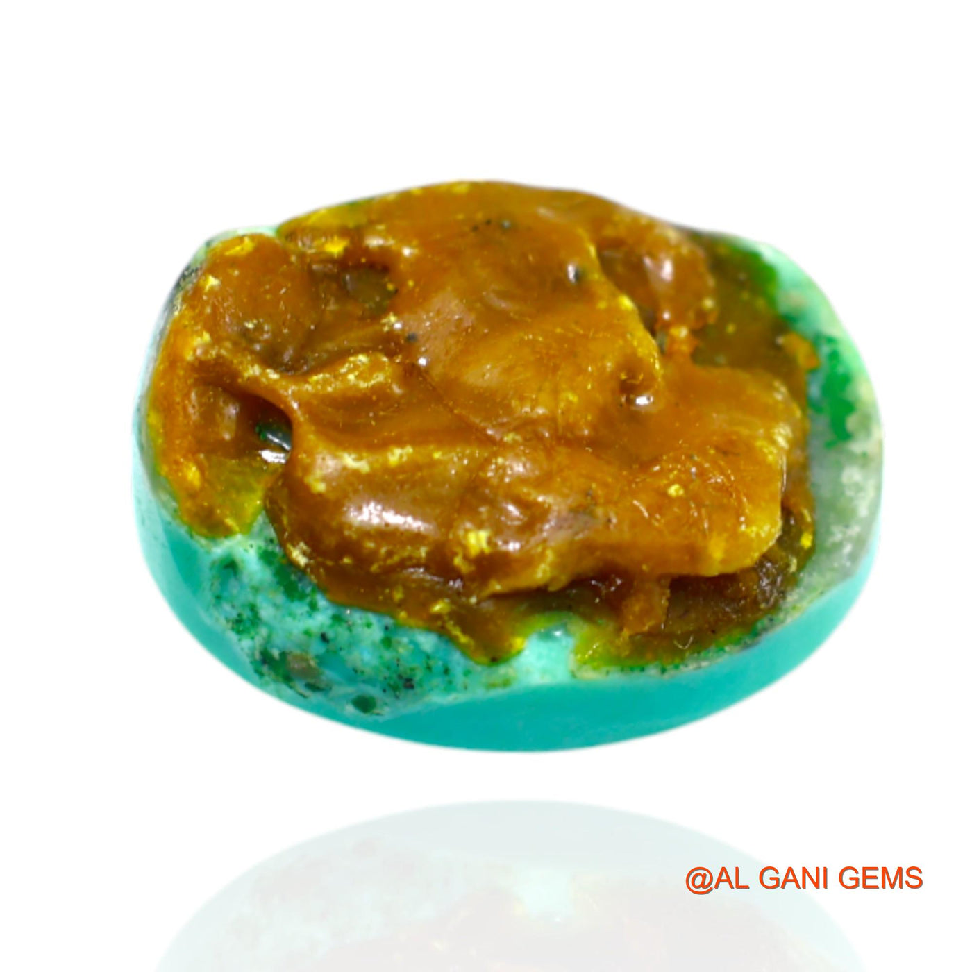 14.00 Cts Unheated Arizona Turquoise Loose Gemstone Oval Cabochon Natural 18x14x7 mm T-505