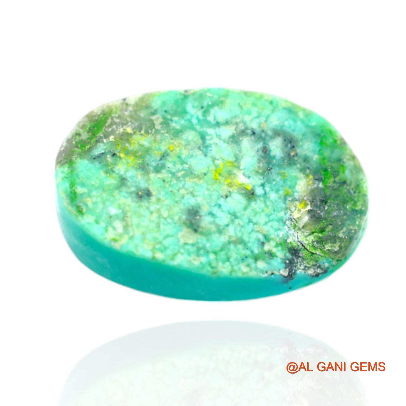 10.00 Cts Unheated Arizona Turquoise Loose Gemstone Oval Cabochon Natural 17x12x5 mm T-514