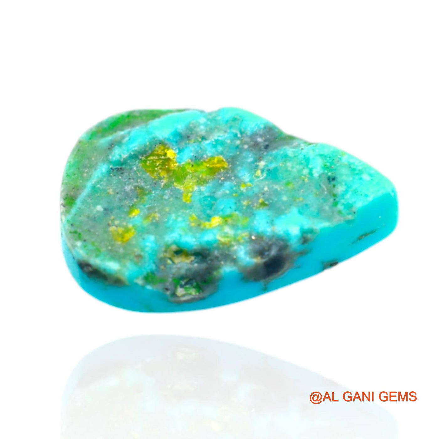 Natural Untreated Turquoise Loose Gemstone Pear Cabochon From Arizona 7.00 Cts 18x12x4 mm T-515