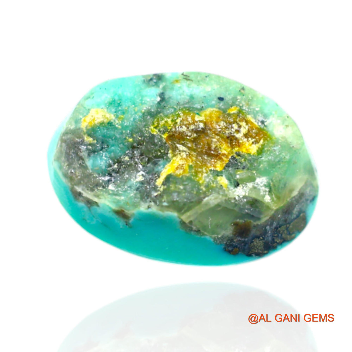11.00 Cts Unheated Arizona Turquoise Loose Gemstone Oval Cabochon Natural 17x11x7 mm T-522