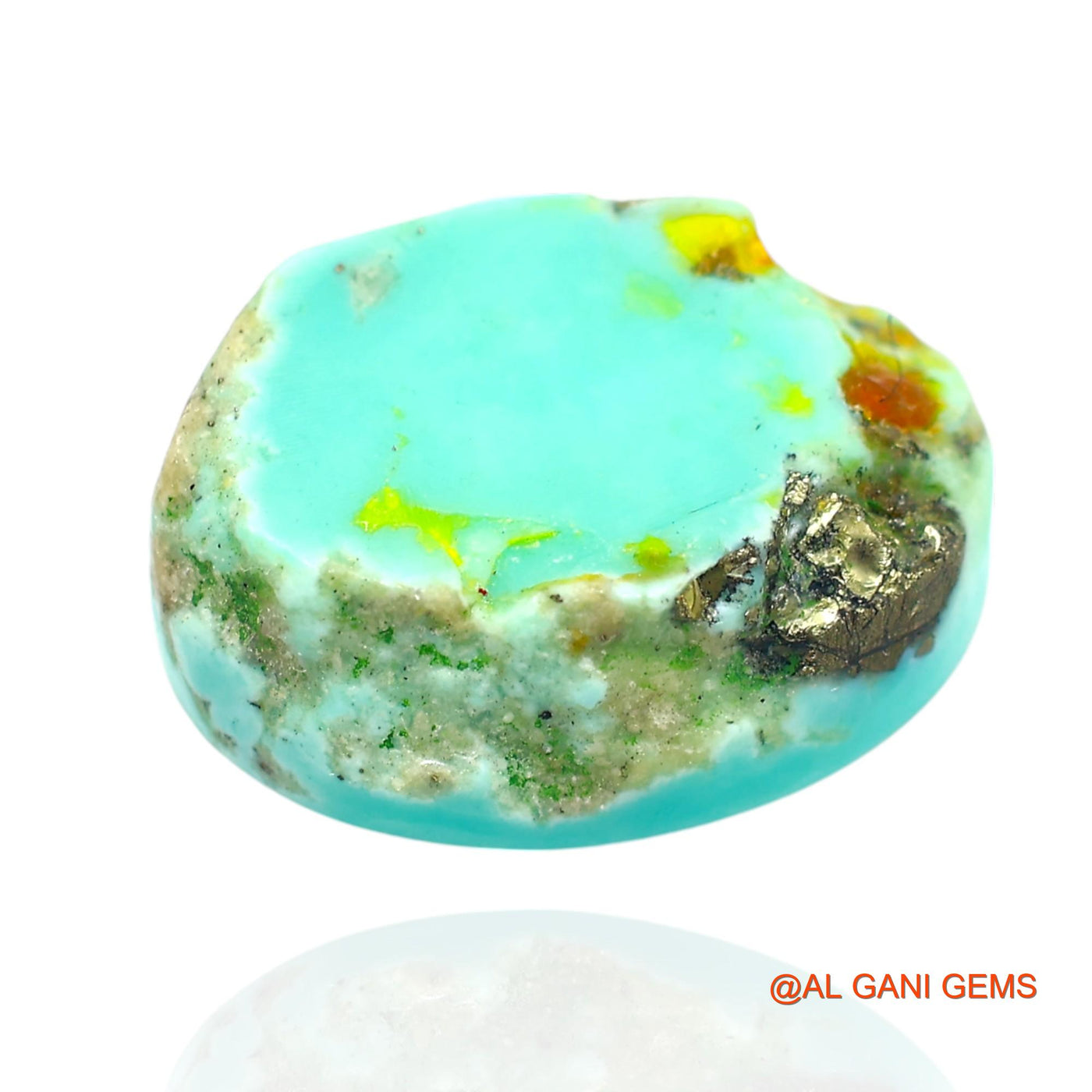18.00 Cts Natural Arizona Turquoise Loose Gemstone Oval Cabochon 19x14x7 mm T-52