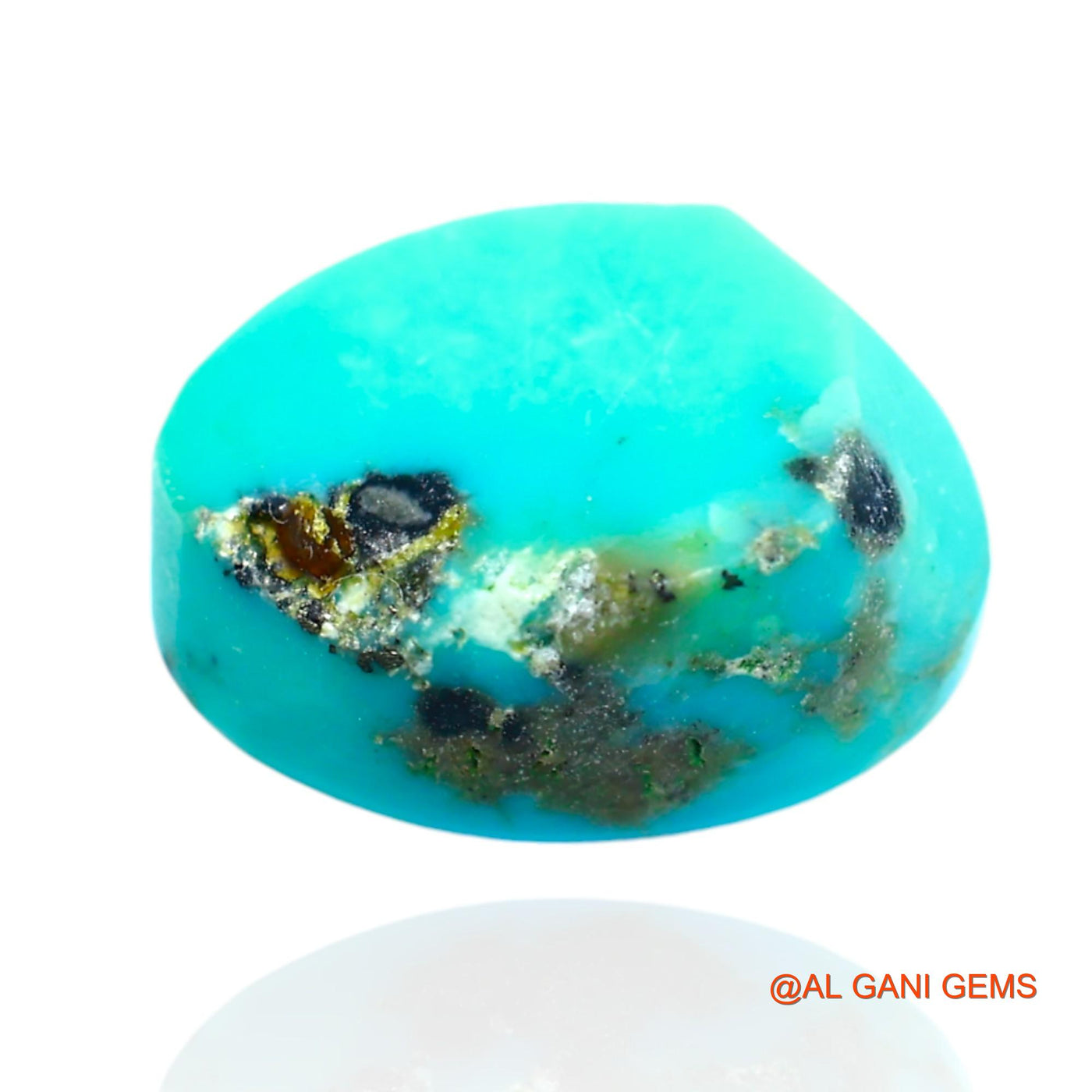 10.00 Cts Unheated Arizona Turquoise Loose Gemstone Oval Cabochon Natural 15x11x7 mm T-634