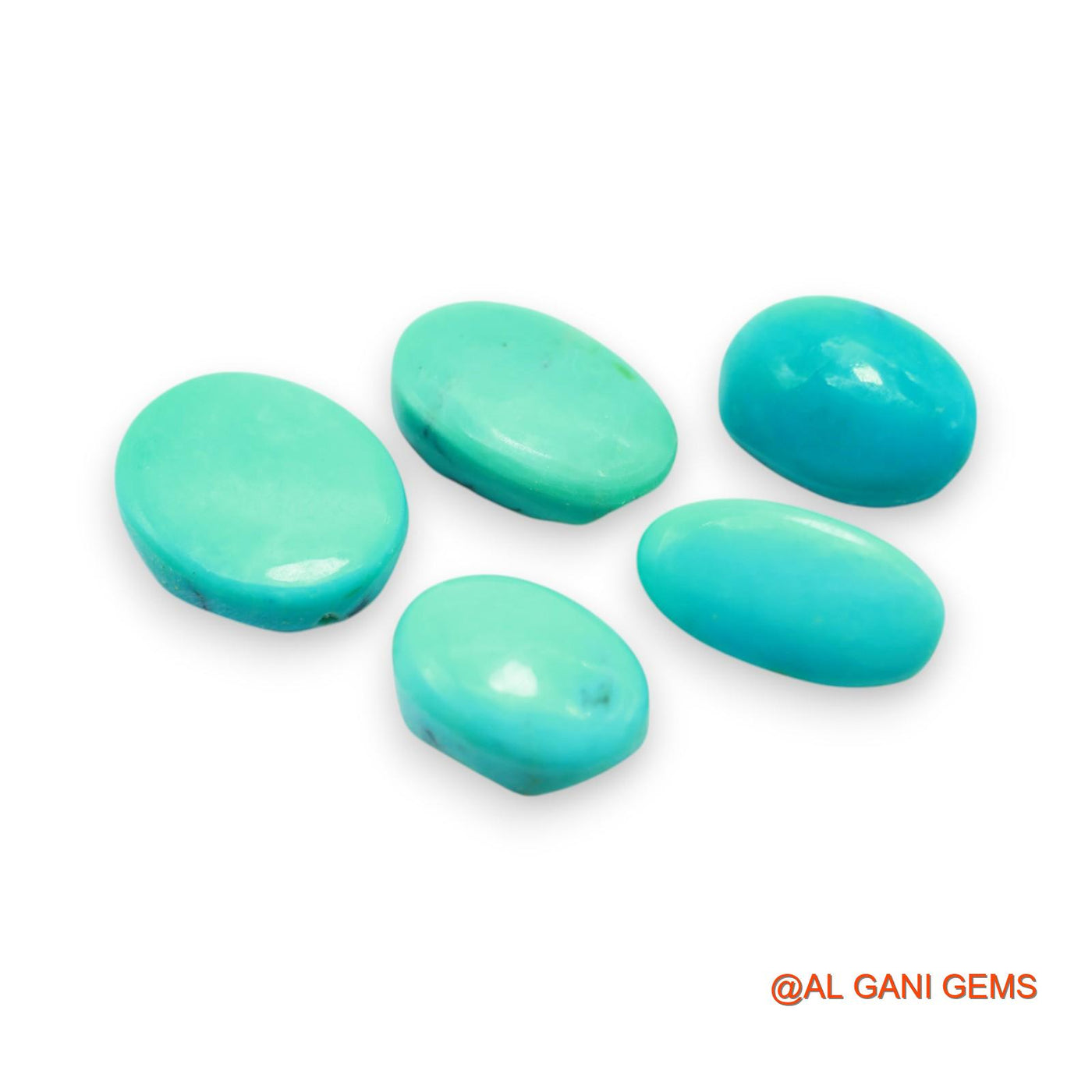 33.00 Cts Natural Arizona TURQUOISE Oval Cabochon 5 Pcs Wholesale Lot Loose Gemstone 9X13X6 TO 13X15X5 MM T-701