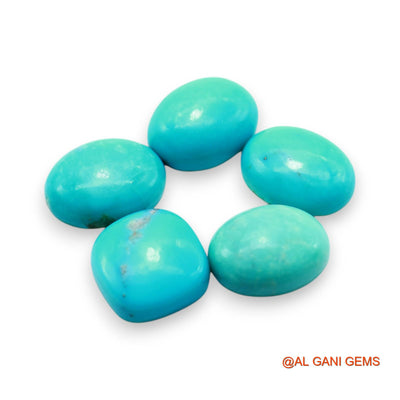 43.00 Cts Arizona TURQUOISE Loose Gemstone Fancy Cabochon Natural 5 Pcs Wholesale Lot 11X15X4 TO 14X14X5 MM T-702