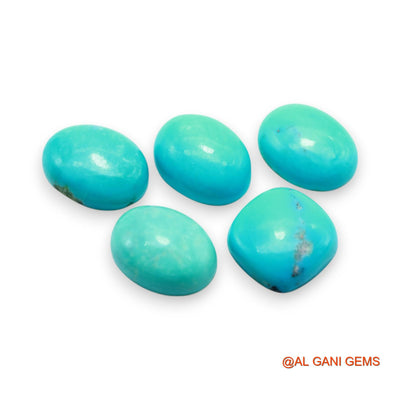 43.00 Cts Arizona TURQUOISE Loose Gemstone Fancy Cabochon Natural 5 Pcs Wholesale Lot 11X15X4 TO 14X14X5 MM T-702