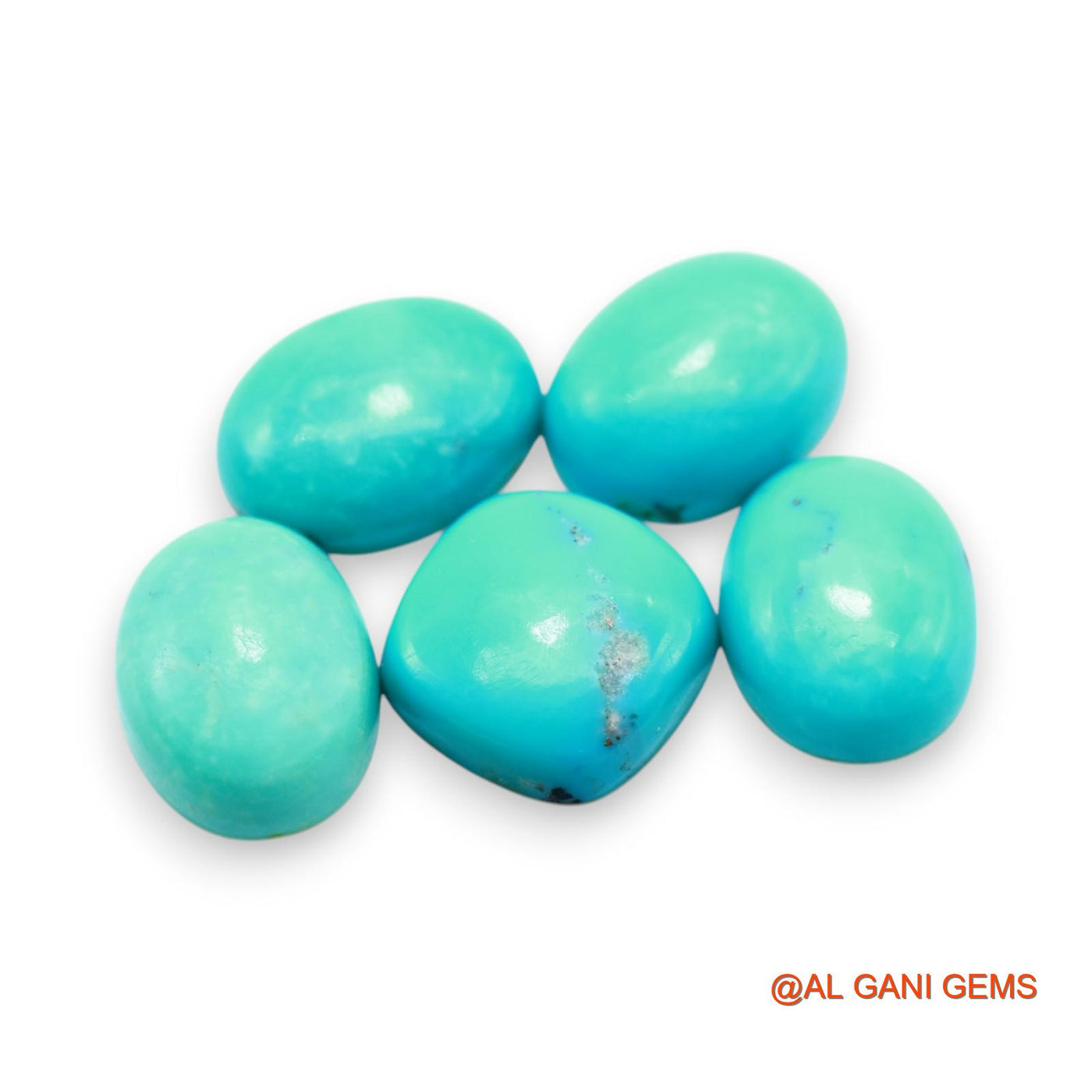 43.00 Cts Arizona TURQUOISE Loose Gemstone Fancy Cabochon Natural 5 Pcs Wholesale Lot 11X15X4 TO 14X14X5 MM T-702