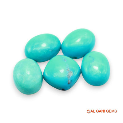 43.00 Cts Arizona TURQUOISE Loose Gemstone Fancy Cabochon Natural 5 Pcs Wholesale Lot 11X15X4 TO 14X14X5 MM T-702
