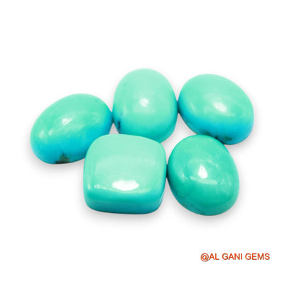 42.00 Cts Arizona TURQUOISE Loose Gemstone Fancy Cabochon Natural 5 Pcs Wholesale Lot 11X15X5 TO 14X14X5 MM T-703