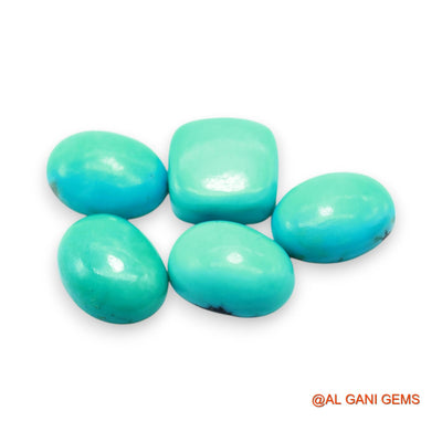 42.00 Cts Arizona TURQUOISE Loose Gemstone Fancy Cabochon Natural 5 Pcs Wholesale Lot 11X15X5 TO 14X14X5 MM T-703