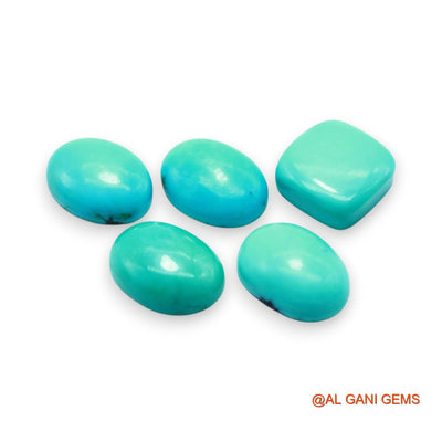 42.00 Cts Arizona TURQUOISE Loose Gemstone Fancy Cabochon Natural 5 Pcs Wholesale Lot 11X15X5 TO 14X14X5 MM T-703