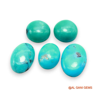 5 Pcs 27.00 Cts Natural Arizona TURQUOISE Loose Gemstone Oval Cabochon Wholesale Lot 11X11X4 TO 12X17X3 MM T-704
