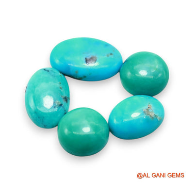 5 Pcs 27.00 Cts Natural Arizona TURQUOISE Loose Gemstone Oval Cabochon Wholesale Lot 11X11X4 TO 12X17X3 MM T-704