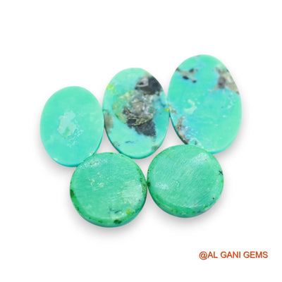 5 Pcs 27.00 Cts Natural Arizona TURQUOISE Loose Gemstone Oval Cabochon Wholesale Lot 11X11X4 TO 12X17X3 MM T-704