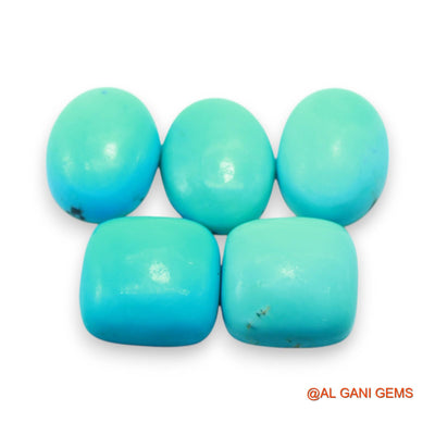 5 Pcs 35.00 Cts Natural Arizona TURQUOISE Loose Gemstone Fancy Cabochon Wholesale Lot 13X13X5 TO 12X16X5 MM T-705