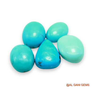5 Pcs Wholesale Lot Natural TURQUOISE Gemstone 39.00 Cts Loose Fancy Cabochon From Arizona 9X13X3 TO 12X17X6 MM T-706