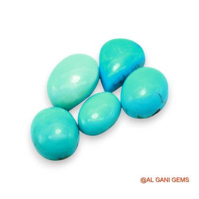5 Pcs Wholesale Lot Natural TURQUOISE Gemstone 39.00 Cts Loose Fancy Cabochon From Arizona 9X13X3 TO 12X17X6 MM T-706