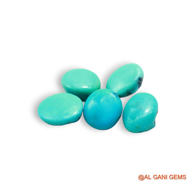5 Pcs 30.00 Cts Natural Arizona TURQUOISE Loose Gemstone Oval Cabochon Wholesale Lot 9X13X5 TO 11X14X5 MM T-707