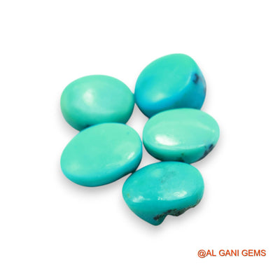 5 Pcs 30.00 Cts Natural Arizona TURQUOISE Loose Gemstone Oval Cabochon Wholesale Lot 9X13X5 TO 11X14X5 MM T-707