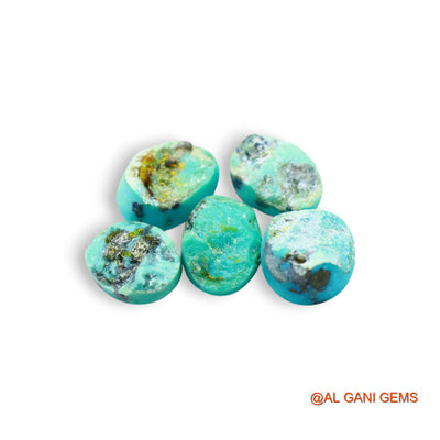 5 Pcs 30.00 Cts Natural Arizona TURQUOISE Loose Gemstone Oval Cabochon Wholesale Lot 9X13X5 TO 11X14X5 MM T-707
