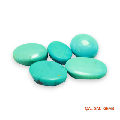 5 Pcs 33.00 Cts Natural Arizona TURQUOISE Loose Gemstone Oval Cabochon Wholesale Lot 9X13X4 TO 12X17X5 MM T-708