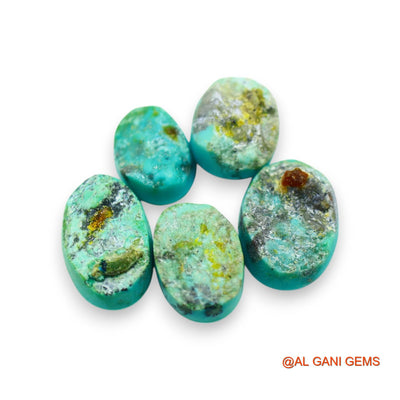 5 Pcs 33.00 Cts Natural Arizona TURQUOISE Loose Gemstone Oval Cabochon Wholesale Lot 9X13X4 TO 12X17X5 MM T-708