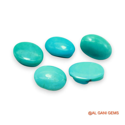 5 Pcs 32.00 Cts Natural Arizona TURQUOISE Loose Gemstone Oval Cabochon Wholesale Lot 9X13X7 TO 10X15X9 MM T-709