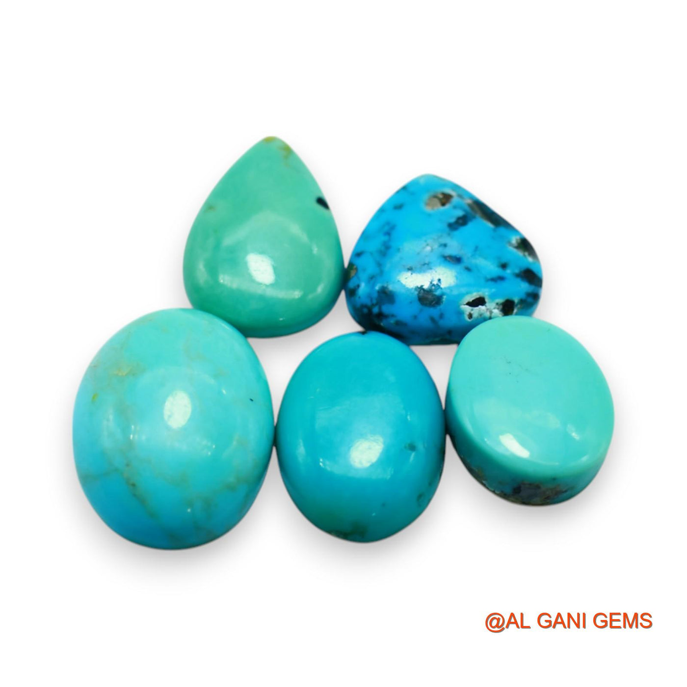 30.00 Cts Natural Arizona TURQUOISE Fancy Cabochon 5 Pcs Wholesale Lot Loose Gemstone 11X13X4 TO 14X18X5 MM T-710