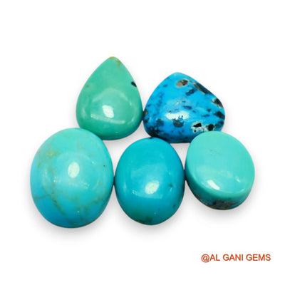 30.00 Cts Natural Arizona TURQUOISE Fancy Cabochon 5 Pcs Wholesale Lot Loose Gemstone 11X13X4 TO 14X18X5 MM T-710