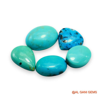 30.00 Cts Natural Arizona TURQUOISE Fancy Cabochon 5 Pcs Wholesale Lot Loose Gemstone 11X13X4 TO 14X18X5 MM T-710