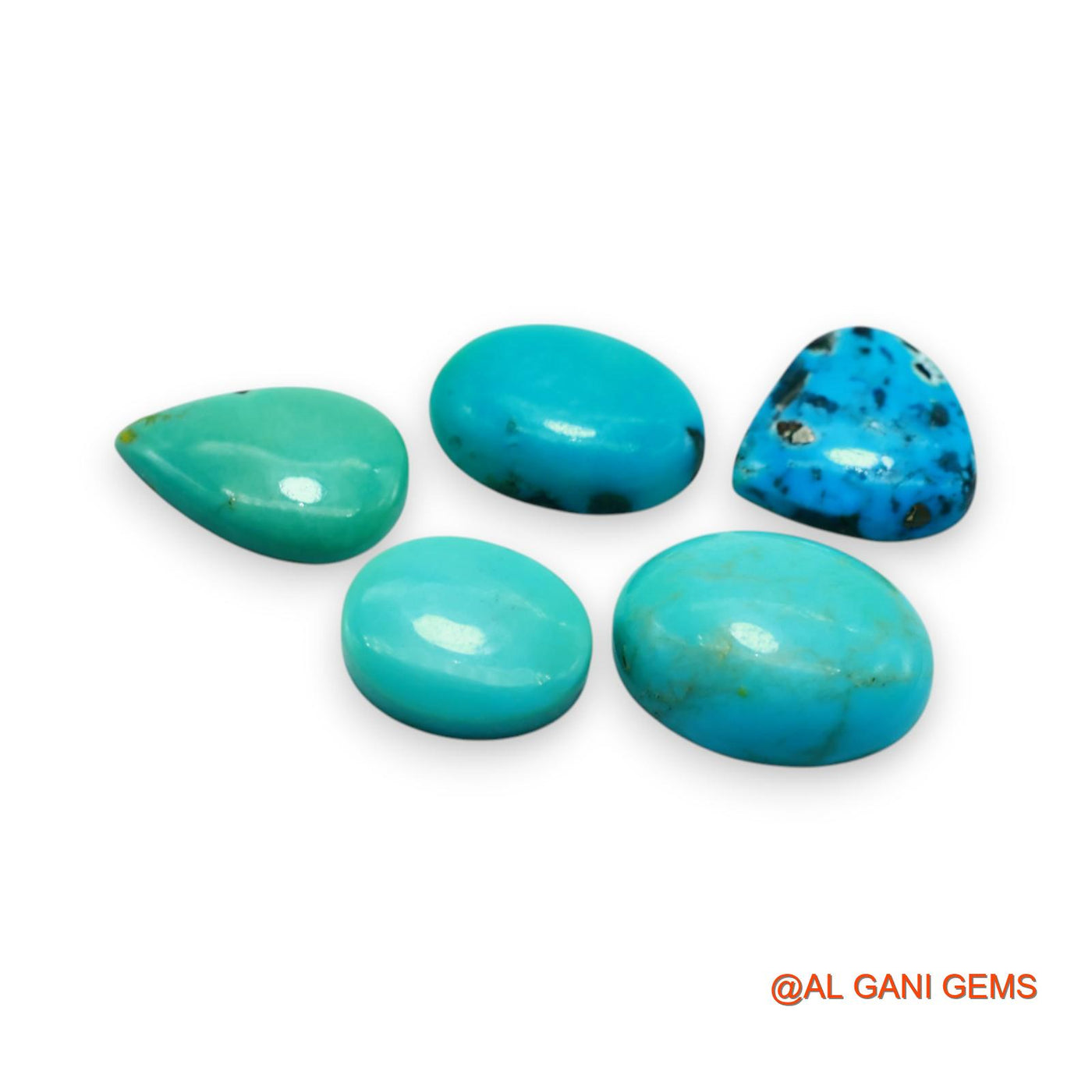 30.00 Cts Natural Arizona TURQUOISE Fancy Cabochon 5 Pcs Wholesale Lot Loose Gemstone 11X13X4 TO 14X18X5 MM T-710