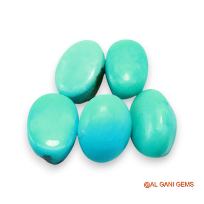 5 Pcs 32.00 Cts Natural Arizona TURQUOISE Loose Gemstone Oval Cabochon Wholesale Lot 8X13X5 TO 10X14X5 MM T-711