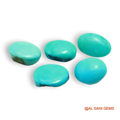 5 Pcs 32.00 Cts Natural Arizona TURQUOISE Loose Gemstone Oval Cabochon Wholesale Lot 8X13X5 TO 10X14X5 MM T-711