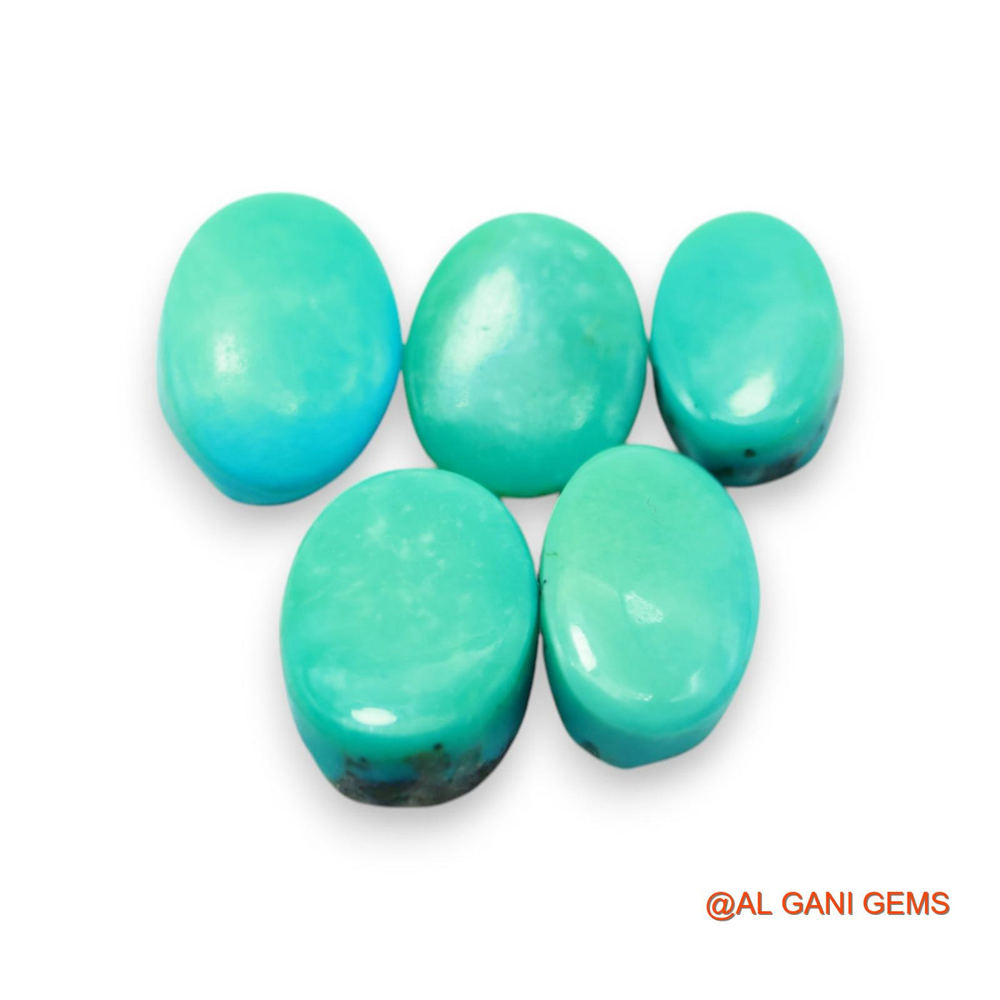5 Pcs Wholesale Lot Natural TURQUOISE Gemstone 28.00 Cts Loose Oval Cabochon From Arizona 8X12X4 TO 10X14X6 MM T-713
