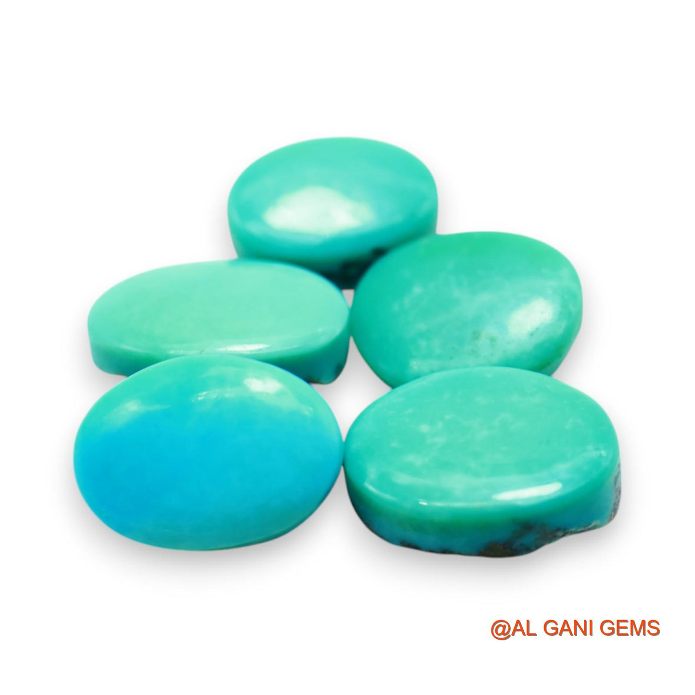 5 Pcs Wholesale Lot Natural TURQUOISE Gemstone 28.00 Cts Loose Oval Cabochon From Arizona 8X12X4 TO 10X14X6 MM T-713