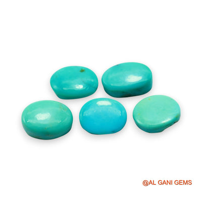 5 Pcs 33.00 Cts Natural Arizona TURQUOISE Loose Gemstone Oval Cabochon Wholesale Lot 9X14X5 TO 10X14X5 MM T-714
