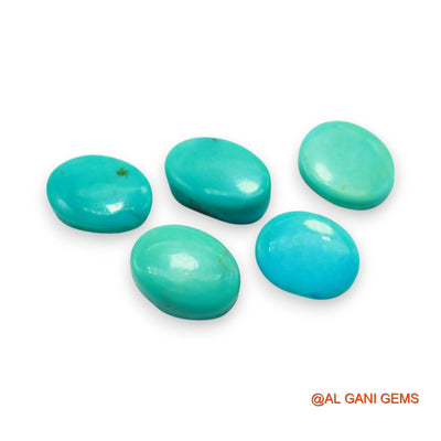 5 Pcs 33.00 Cts Natural Arizona TURQUOISE Loose Gemstone Oval Cabochon Wholesale Lot 9X14X5 TO 10X14X5 MM T-714
