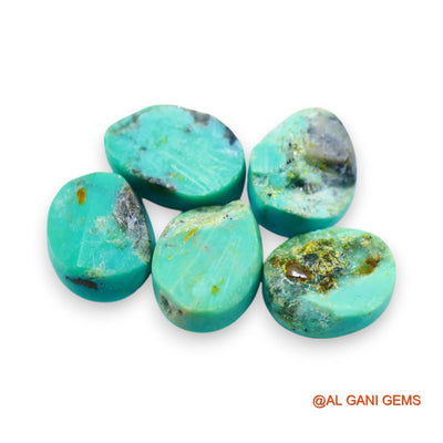 5 Pcs 33.00 Cts Natural Arizona TURQUOISE Loose Gemstone Oval Cabochon Wholesale Lot 9X14X5 TO 10X14X5 MM T-714