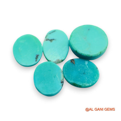 5 Pcs Wholesale Lot Natural TURQUOISE Gemstone 16.00 Cts Loose Oval Cabochon From Arizona 8X11X3 TO 11X12X5 MM T-715