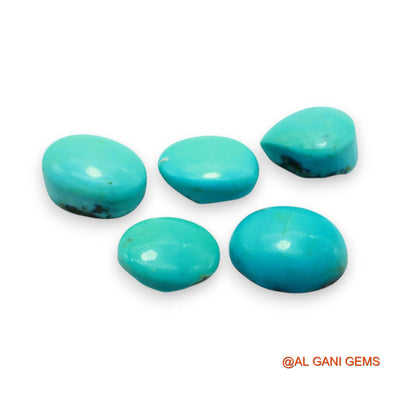 5 Pcs 33.00 Cts Natural Arizona TURQUOISE Loose Gemstone Oval Cabochon Wholesale Lot 10X13X6 TO 11X15X5 MM T-717