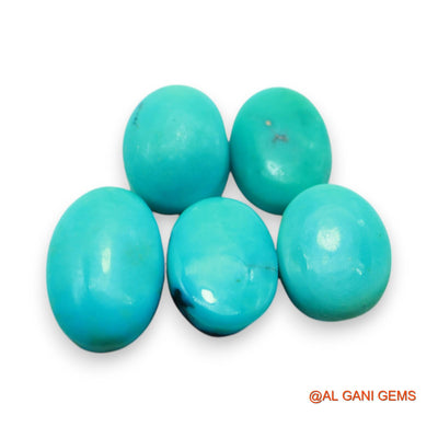 5 Pcs 29.00 Cts Natural Arizona TURQUOISE Loose Gemstone Oval Cabochon Wholesale Lot 9X14X3 TO 11X16X5 MM T-718