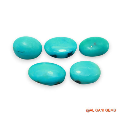 5 Pcs 29.00 Cts Natural Arizona TURQUOISE Loose Gemstone Oval Cabochon Wholesale Lot 9X14X3 TO 11X16X5 MM T-718