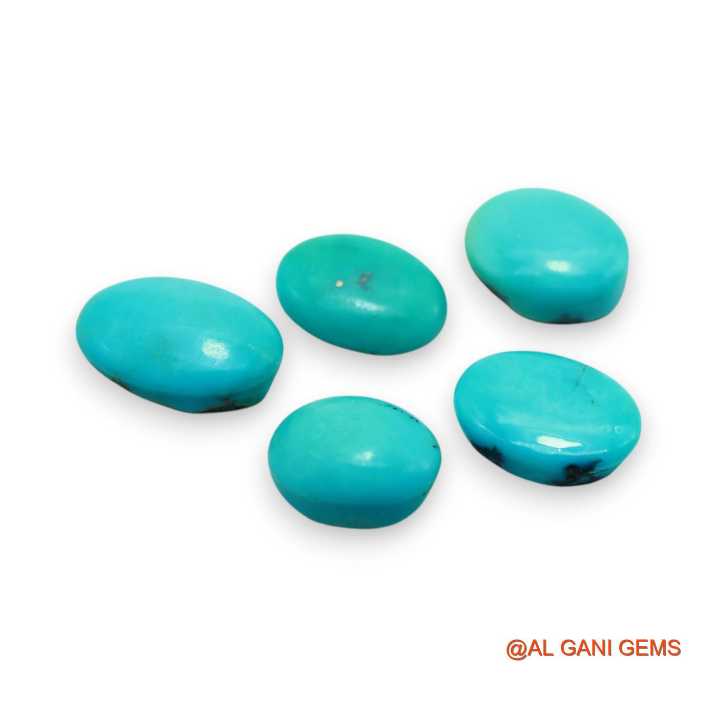 5 Pcs 29.00 Cts Natural Arizona TURQUOISE Loose Gemstone Oval Cabochon Wholesale Lot 9X14X3 TO 11X16X5 MM T-718