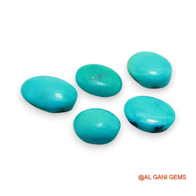 5 Pcs 29.00 Cts Natural Arizona TURQUOISE Loose Gemstone Oval Cabochon Wholesale Lot 9X14X3 TO 11X16X5 MM T-718