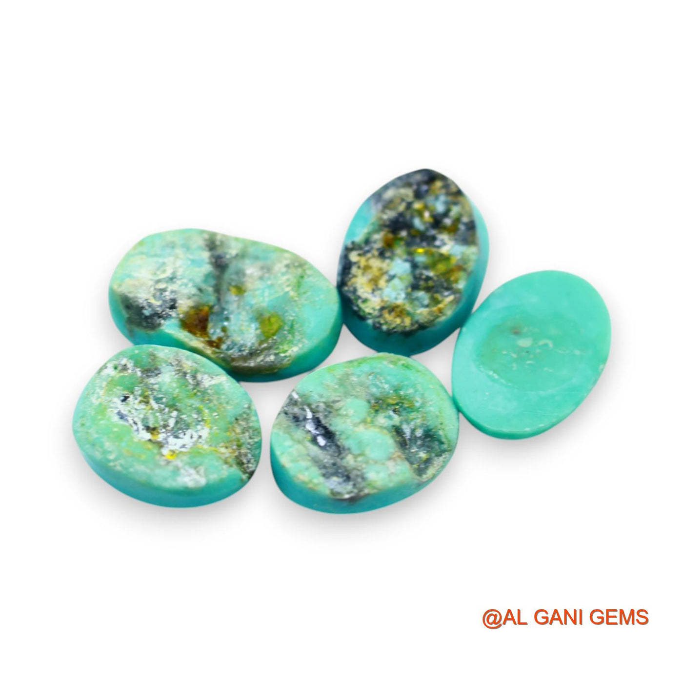 5 Pcs 29.00 Cts Natural Arizona TURQUOISE Loose Gemstone Oval Cabochon Wholesale Lot 9X14X3 TO 11X16X5 MM T-718