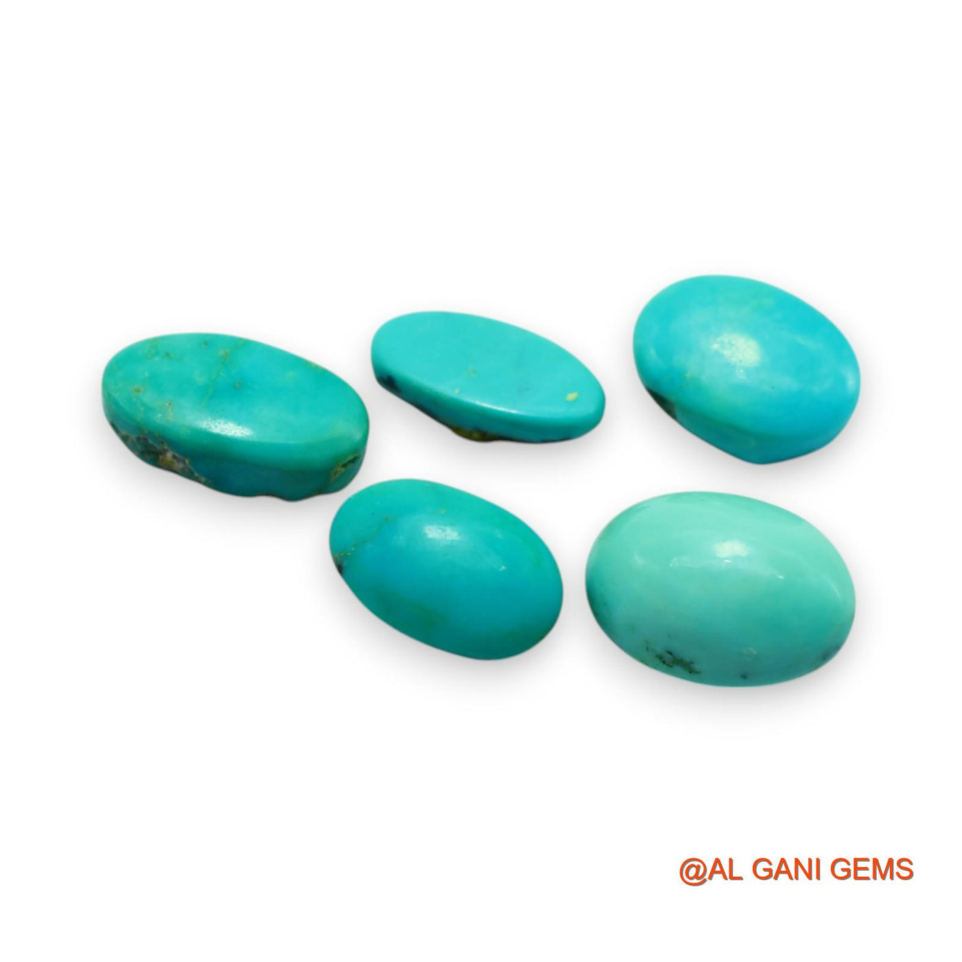 5 Pcs 28.00 Cts Natural Arizona TURQUOISE Loose Gemstone Oval Cabochon Wholesale Lot 6X13X4 TO 10X14X7 MM T-719