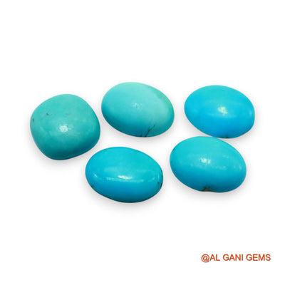 5 Pcs 32.00 Cts Natural Arizona TURQUOISE Loose Gemstone Oval Cabochon Wholesale Lot 13X13X5 TO 12X15X4 MM T-720