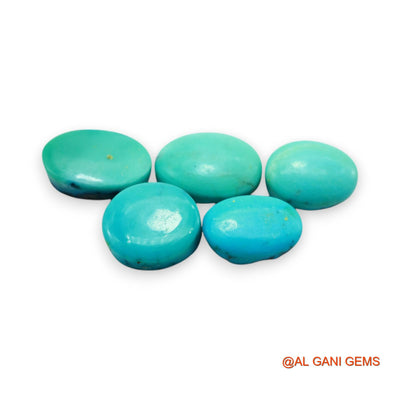 5 Pcs 33.00 Cts Natural Arizona TURQUOISE Loose Gemstone Oval Cabochon Wholesale Lot 9X13X5 TO 10X15X5 MM T-721